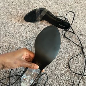 BLACK AND CLEAR PRETTY LITTLE THING HEELS BRAND NEW